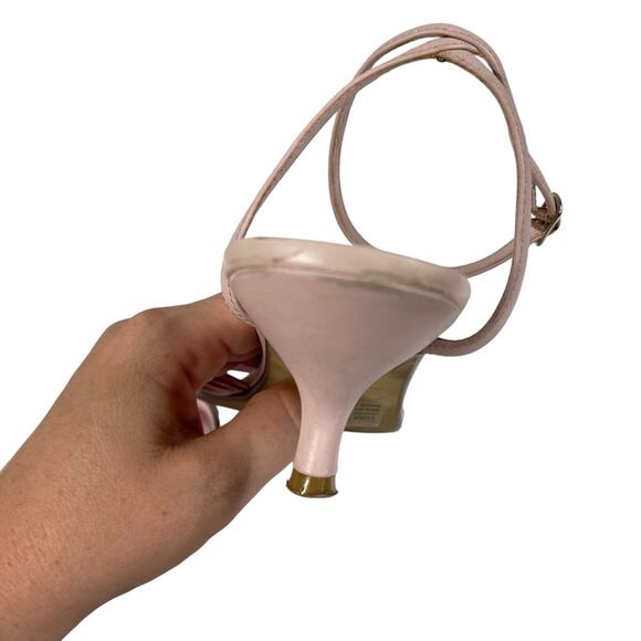 Pink Butterfly Sandals 10 Strappy Ankle Y2K Small Heel Vintage CB Collections - Picture 7 of 10